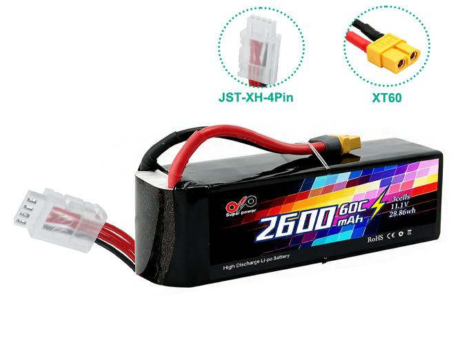 Batterie AolsteCell 11.1V 2600mah 60C XT60 JST-XH 4P