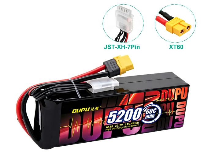 Batterie AolsteCell 22.2V 5200mah 60C XT60 JST-XH 7P